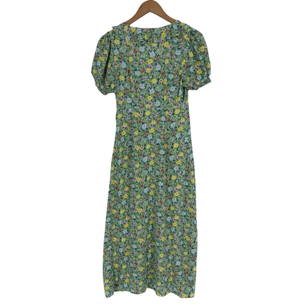 Albaray Dotty Daisy Print Midi Dress In Green/Multi | Size 4 — image 4 of 8
